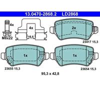 Pastillas de freno 13.0470-2868.2 ATE para OPEL KIA