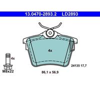 Pastillas de freno 13.0470-2893.2 ATE para CITROËN PEUGEOT