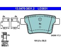 Pastillas de freno 13.0470-3831.2 ATE para FORD JAGUAR