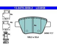 ATE 13.0470-3858.2 Juego de pastillas de freno para VW TOURAN (1T1, 1T2)