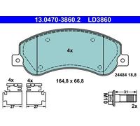 ATE Juego de 4 pastillas de freno para VOLKSWAGEN: Amarok (Ref: 13.0470-3860.2)