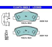 Pastillas de freno 13.0470-3869.2 ATE para PEUGEOT 308 II 308 SW II