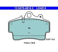 ATE Juego de 4 pastillas de freno para PORSCHE: Boxster, Cayman (Ref: 13.0470-4814.2)