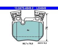 Pastillas de freno 13.0470-4849.2 ATE para BMW 1 Coupé 1 Descapotable