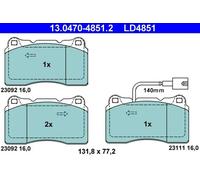 Pastillas de freno 13.0470-4851.2 ATE para ALFA ROMEO 159 Sportwagon 159