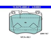 Juego de pastillas de freno ATE 13.0470-4883.2, delante