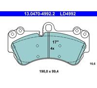 ATE Juego de pastillas de freno 13.0470-4992.2 delanteras para VW Porsche Touareg (7LA, 7L6, 7L7)