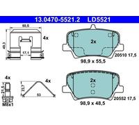 ATE Juego de 4 pastillas de freno para VOLVO: XC 40 (Ref: 13.0470-5521.2)