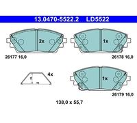 Pastillas de freno 13.0470-5522.2 ATE para MAZDA 3 Hatchback 3 Sedán