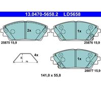 Pastillas de freno 13.0470-5658.2 ATE para MAZDA 3 3 Sedán CX-3 CX-30