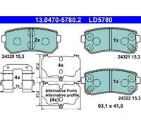 Pastillas de freno 13.0470-5780.2 ATE para HYUNDAI KIA