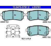 Pastillas de freno 13.0470-5781.2 ATE para HYUNDAI KIA