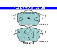Pastillas de freno 13.0470-7081.2 ATE para VW AUDI SKODA SEAT