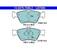 Pastillas de freno 13.0470-7086.2 ATE para MERCEDES-BENZ CLASE C CLASE E SLK CLK