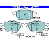 ATE Pastillas de freno 13.0470-7110.2 delanteras cerámica para Audi VW Skoda Seat