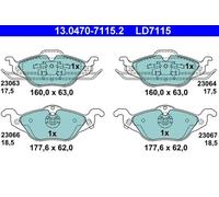Pastillas de freno 13.0470-7115.2 ATE para OPEL ASTRA G Hatchback ASTRA G Coupé