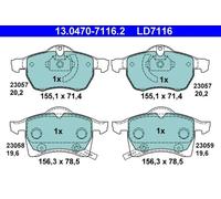 Juego de pastillas de freno ATE 13.0470-7116.2, delante, Cerámica
