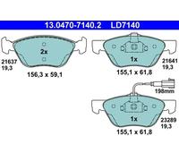 Juego de pastillas de freno ATE 13.0470-7140.2, delante, Cerámica