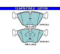 ATE Juego de 4 pastillas de freno Ceramic para BMW Serie 3, X3, Z4 y MG ZT Ref 13.0470-7155.2