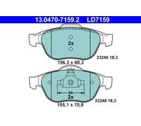 Juego de pastillas de freno ATE 13.0470-7159.2, delante, Cerámica
