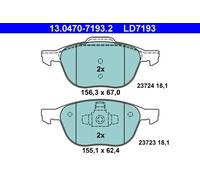 Juego de pastillas de freno ATE 13.0470-7193.2, delante, Cerámica