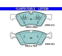 Pastillas de freno 13.0470-7220.2 ATE para MERCEDES-BENZ CLASE R CLASE GL