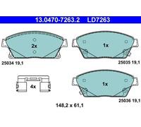 Pastillas de freno 13.0470-7263.2 ATE para OPEL CHEVROLET VAUXHALL