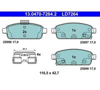 Pastillas de freno 13.0470-7264.2 ATE para OPEL CHEVROLET VAUXHALL