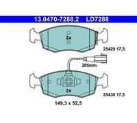 Pastillas de freno 13.0470-7288.2 ATE para FIAT 500 C PUNTO EVO 500 PUNTO