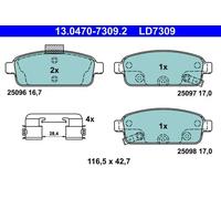 Pastillas de freno 13.0470-7309.2 ATE para OPEL VAUXHALL