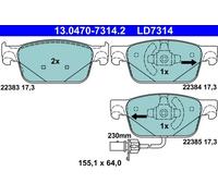 Pastillas de freno 13.0470-7314.2 ATE para AUDI A4 B9 A4 B9 Avant A4 Allroad B9