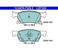 Juego de pastillas de freno ATE 13.0470-7325.2, delante