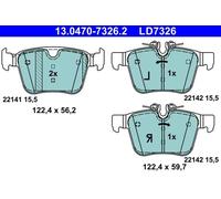 ATE Pastillas de freno 13.0470-7326.2 Traseras – Juego de 4 para Land Rover, Volvo, Jaguar