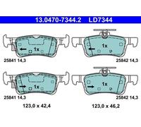 Pastillas de freno 13.0470-7344.2 ATE para FORD FIESTA VII FIESTA VII Van