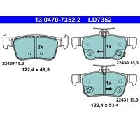 ATE Pastillas de freno 13.0470-7352.2 Trasero aviso acústico 4 piezas Honda Civic