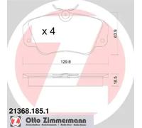 ZIMMERMANN 21368.185.1 Juego de pastillas de freno