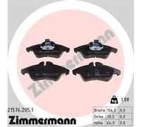 Pastillas de freno 21576.205.1 ZIMMERMANN para MERCEDES-BENZ VW
