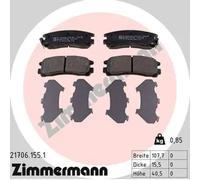 Pastillas de freno 21706.155.1 ZIMMERMANN para MITSUBISHI HYUNDAI