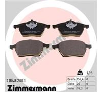 Zimmermann 21848.200.1 Juego de pastillas de freno, delantero - 1 Sensor, incluyendo smorzante plate-directional
