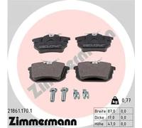 Zimmermann 21861.170.1 Serie Pastillas freno, Delantero, incluye placa smorzante