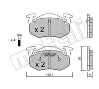 Pastillas de freno 22-0038-1 METELLI para RENAULT 19 I 19 I Chamade 19 II CLIO I