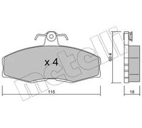 Pastillas de freno 22-0039-0 METELLI para FORD SKODA