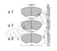 Pastillas de freno 22-0050-5 METELLI para PIAGGIO PORTER NP6