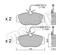 Pastillas de freno 22-0072-3 METELLI para PEUGEOT FIAT CITROËN LANCIA