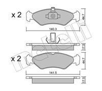 METELLI Juego de 4 pastillas de freno para FORD: Fiesta, Ka, Courier & MAZDA: 121 (Ref: 22-0088-0)