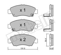 Pastillas de freno 22-0138-0 METELLI para HONDA CIVIC V Hatchback CIVIC V Sedán