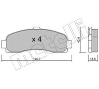 Pastillas de freno 22-0145-0 METELLI para NISSAN MICRA II
