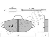 Pastillas de freno 22-0159-2 METELLI para FIAT FORD