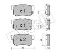 METELLI Juego de 4 pastillas de freno para HONDA: Integra, Jazz, CR-Z, S2000, Accord, CR-V, Shuttle, Prelude, Odyssey, Stream, Civic (Ref: 22-0173-0)