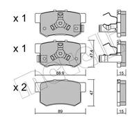 Pastillas de freno 22-0173-1 METELLI para HONDA CR-V III CR-V II FR-V